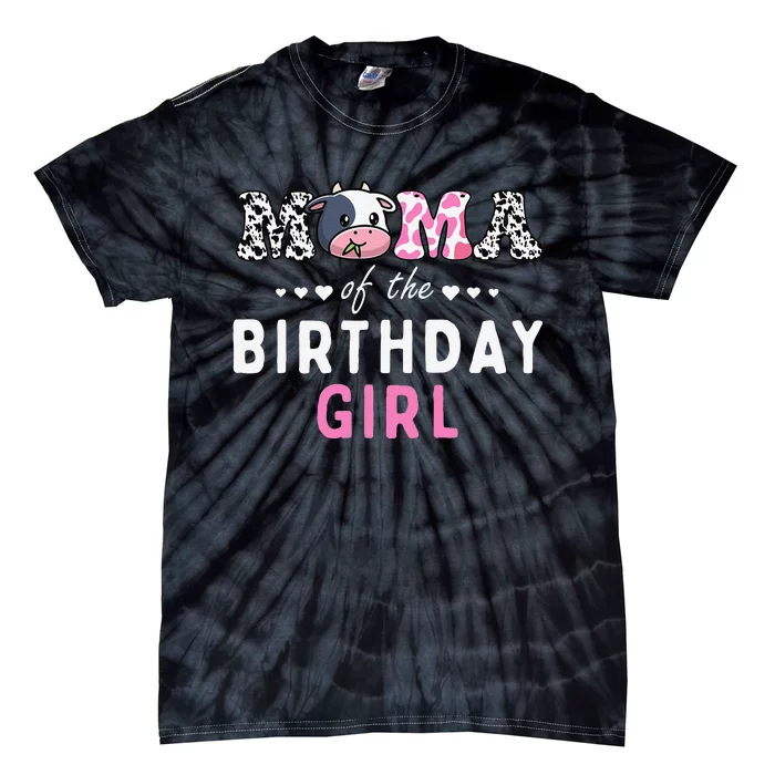 Mama Of The Birthday Farming Cow Family Matching Tie-Dye T-Shirt