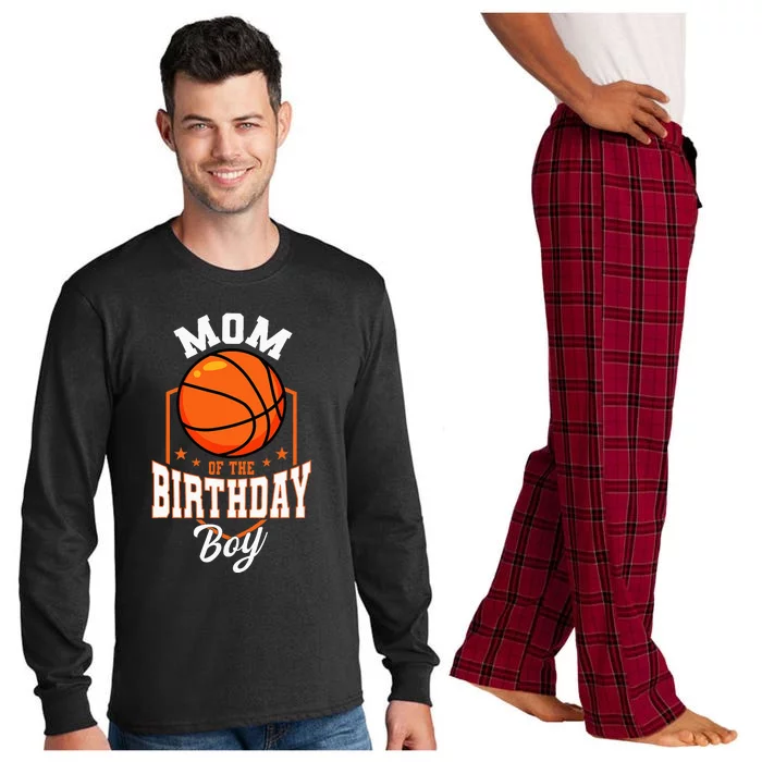 Mom Of The Birthday Boy Basketball Theme Bday Party Long Sleeve Pajama Set