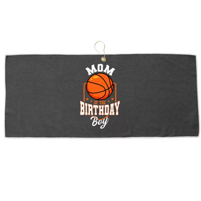 Mom Of The Birthday Boy Basketball Theme Bday Party Large Microfiber Waffle Golf Towel