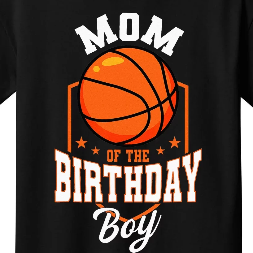 Mom Of The Birthday Boy Basketball Theme Bday Party Kids T-Shirt