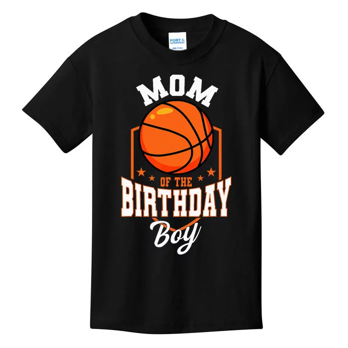 Mom Of The Birthday Boy Basketball Theme Bday Party Kids T-Shirt