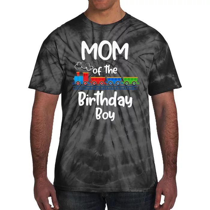 Mom Of The Birthday Train Toys Theme Tie-Dye T-Shirt