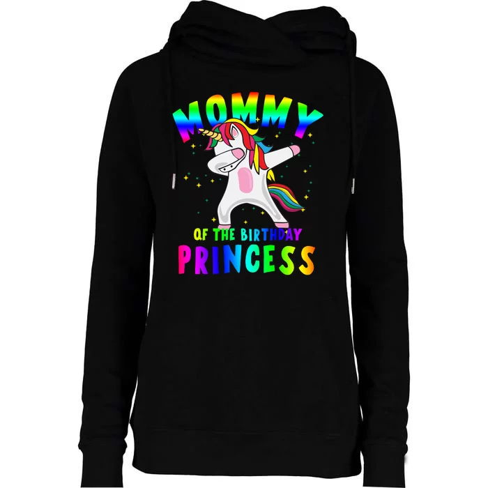 Mommy Of The Birthday Princess Magical Unicorn Womens Funnel Neck Pullover Hood