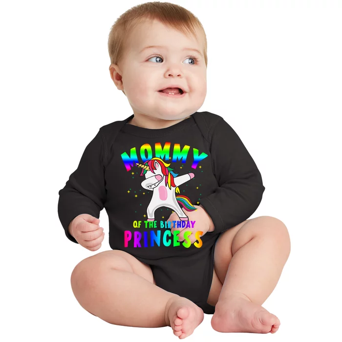 Mommy Of The Birthday Princess Magical Unicorn Baby Long Sleeve Bodysuit