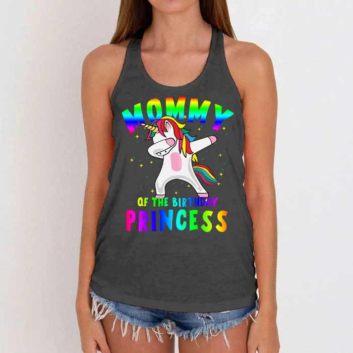 Mommy Of The Birthday Princess Magical Unicorn Women's Knotted Racerback Tank