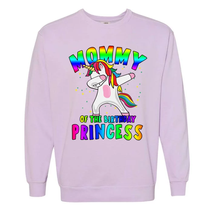 Mommy Of The Birthday Princess Magical Unicorn Garment-Dyed Sweatshirt