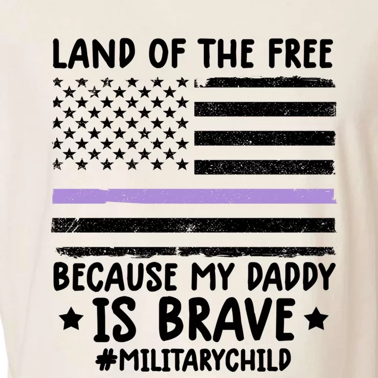 Month Of The Military Land Of Free Because My Daddy Is Brave Meaningful Gift Garment-Dyed Women's Muscle Tee