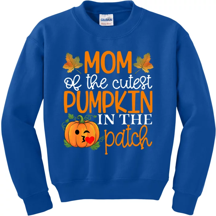 Mom Of The Cutest Pumpkin In The Patch Cool Gift Halloween Cute Gift Kids Sweatshirt