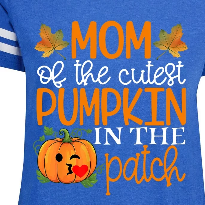 Mom Of The Cutest Pumpkin In The Patch Cool Gift Halloween Cute Gift Enza Ladies Jersey Football T-Shirt