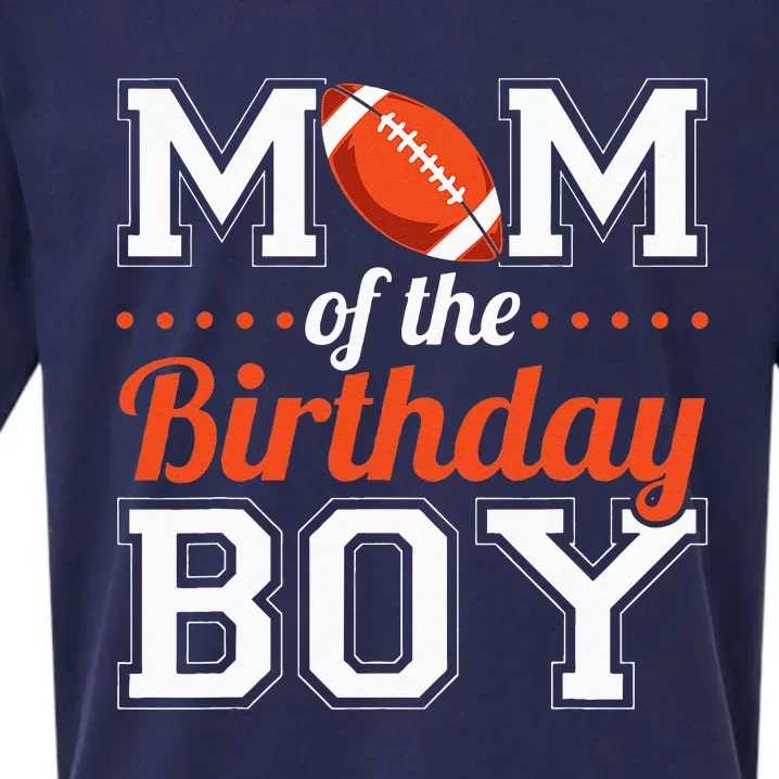 Mom Of The Birthday Boy Football Sueded Cloud Jersey T-Shirt