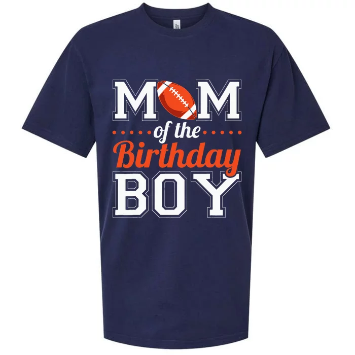 Mom Of The Birthday Boy Football Sueded Cloud Jersey T-Shirt