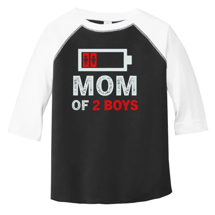 Mom Of Two Boyss From Son Funny Mom 2 Boyss Toddler Fine Jersey T-Shirt