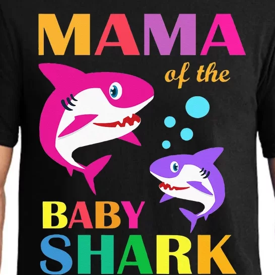 Mama Of The Baby Birthday Shark Mama Shark Mother's Day Pajama Set