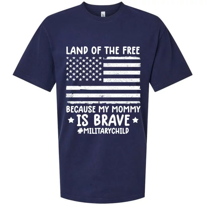 Month Of The Military Land Of Free Because My Mommy Is Brave Cool Gift Sueded Cloud Jersey T-Shirt