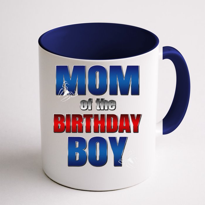 Mom Of The Birthday Spider Web Boy Mom And Dad Family Front & Back Coffee Mug