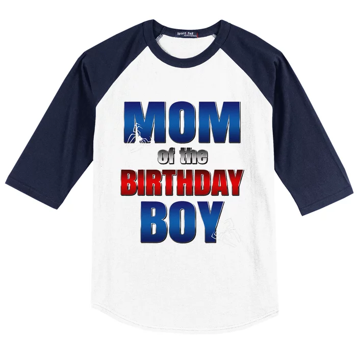 Mom Of The Birthday Spider Web Boy Mom And Dad Family Baseball Sleeve Shirt