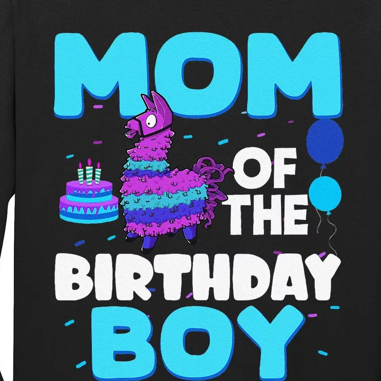 Mom Of The Birthday Boy Llama Mom And Dad Family Party Tall Long Sleeve T-Shirt