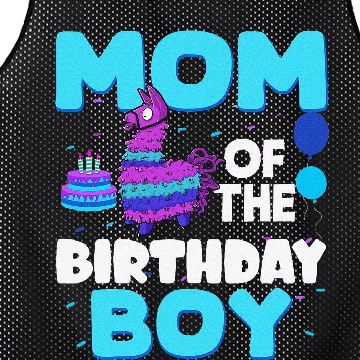 Mom Of The Birthday Boy Llama Mom And Dad Family Party Mesh Reversible Basketball Jersey Tank