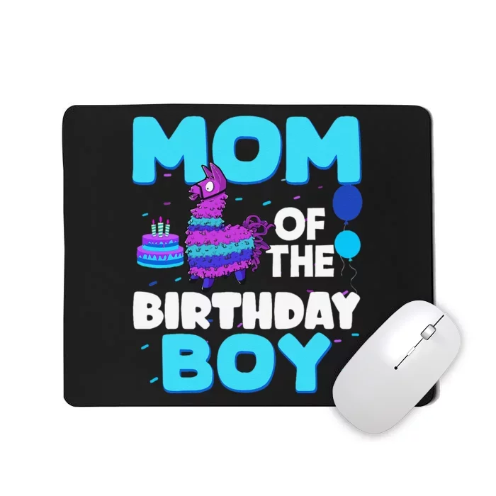 Mom Of The Birthday Boy Llama Mom And Dad Family Party Mousepad