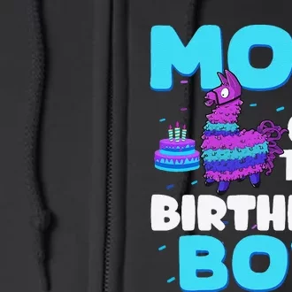 Mom Of The Birthday Boy Llama Mom And Dad Family Party Full Zip Hoodie