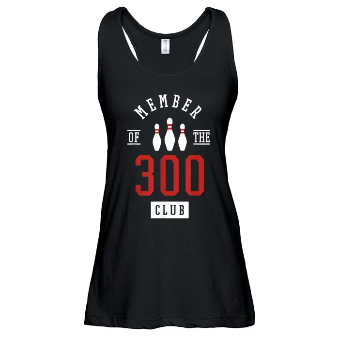 Member Of The 300 Club Bowling Ball Strike Pins Ladies Essential Flowy Tank