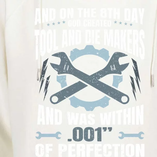 Machining On The 8th Day God Created Tool And Die Machinist Gift Womens Funnel Neck Pullover Hood