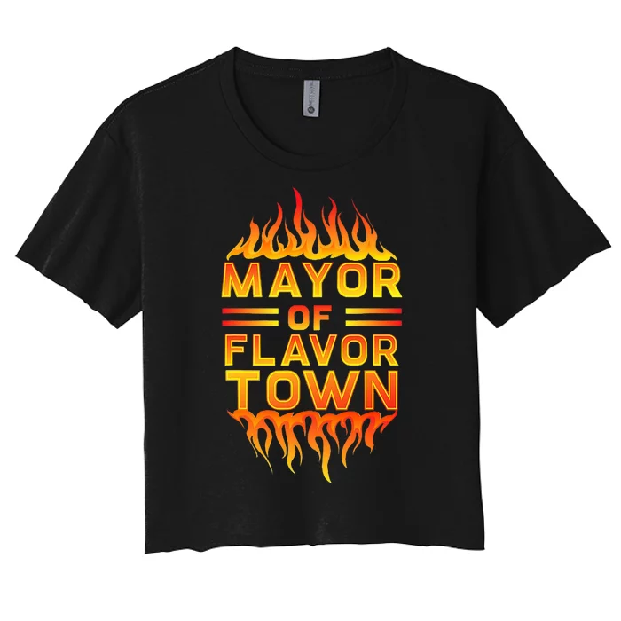 Mayor Of The Flavor Town Women's Crop Top Tee