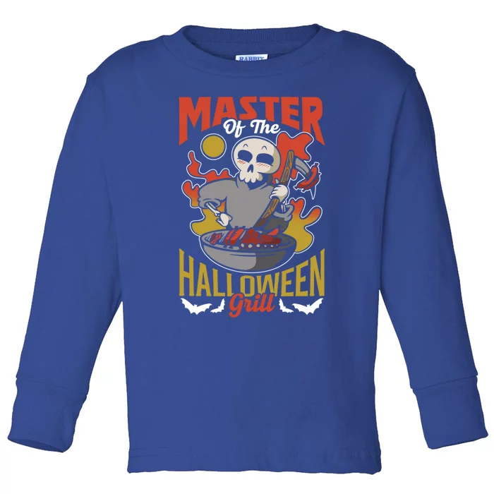 Master Of The Halloween Grill Father Dad Daddy Halloween Cute Gift Toddler Long Sleeve Shirt