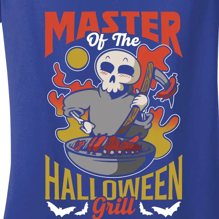 Master Of The Halloween Grill Father Dad Daddy Halloween Cute Gift Women's V-Neck T-Shirt