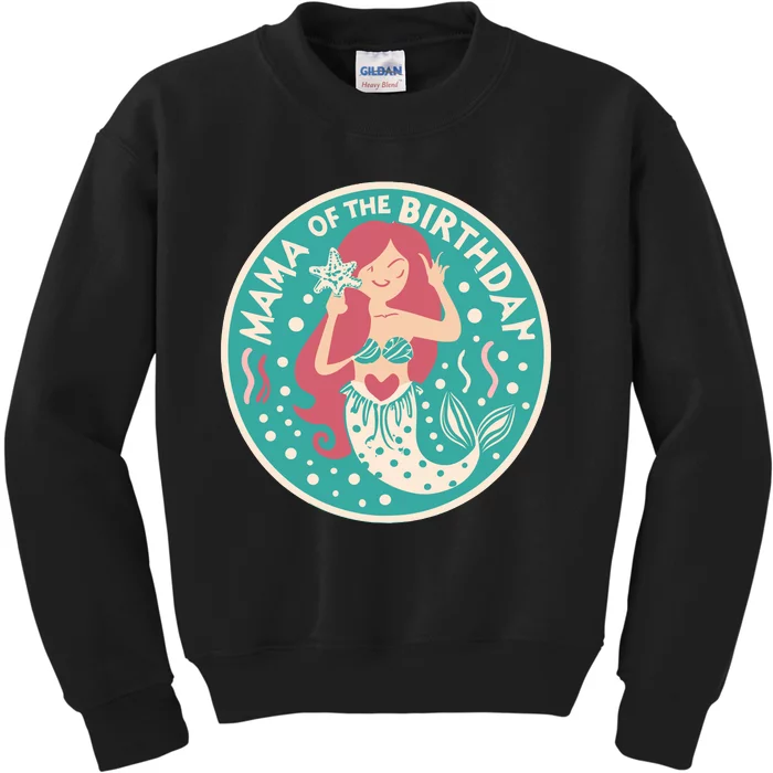 Mama Of The Birthday Mermaid Birthday Party Mermaid Mother Kids Sweatshirt