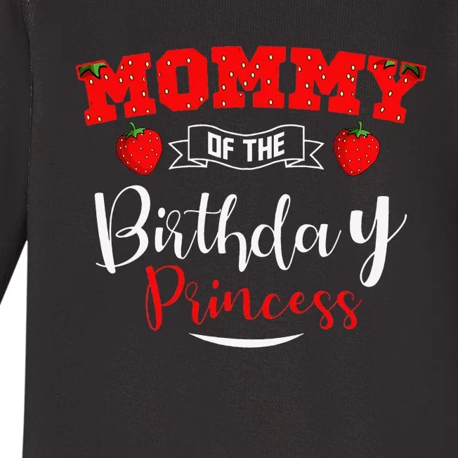 Mommy Of The Birthday Princess Strawberry Baby Long Sleeve Bodysuit