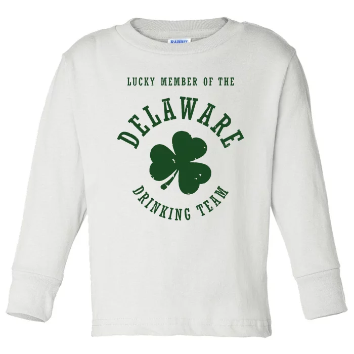 Member Of The Delaware Drinking Team St Patricks Day Toddler Long Sleeve Shirt