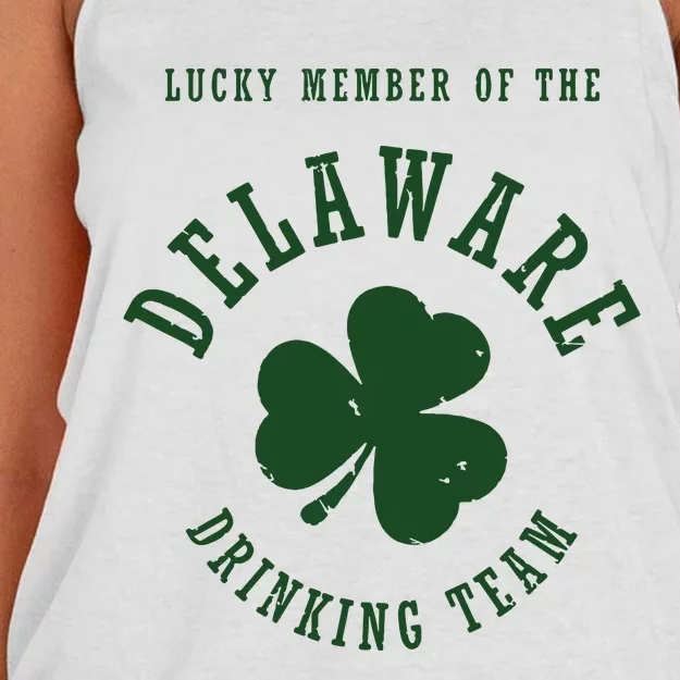 Member Of The Delaware Drinking Team St Patricks Day Women's Knotted Racerback Tank