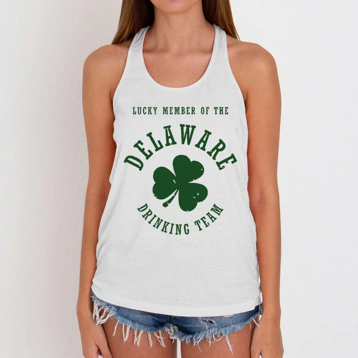 Member Of The Delaware Drinking Team St Patricks Day Women's Knotted Racerback Tank