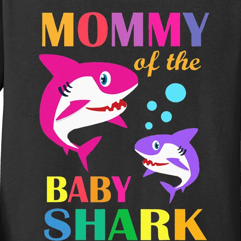 Mommy Of The Baby Birthday Shark Mommy Shark Mother's Day Kids Long Sleeve Shirt