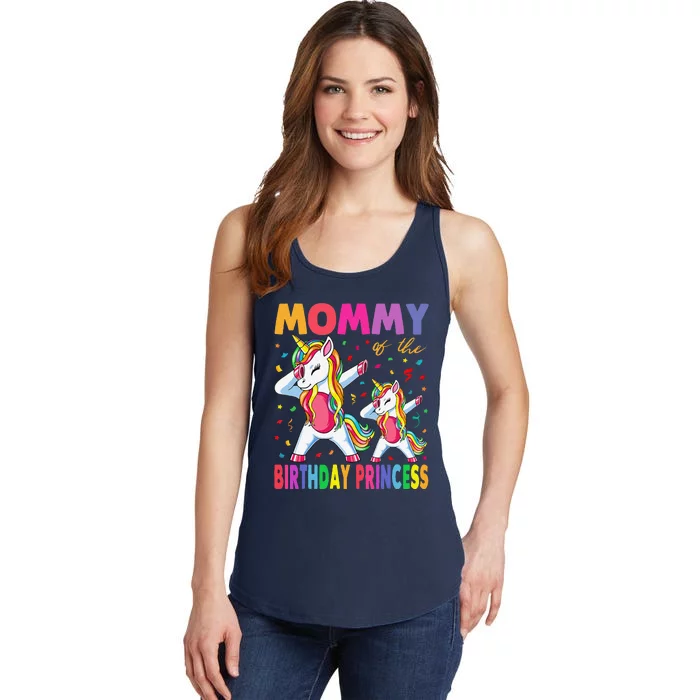 Mommy Of The Birthday Princess Girl Dabbing Unicorn Mom Ladies Essential Tank