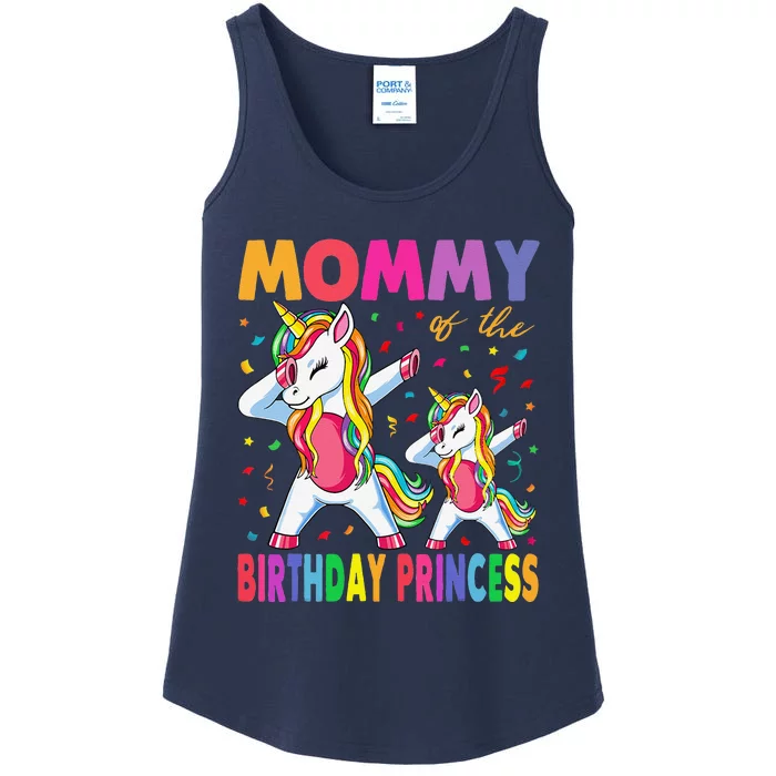 Mommy Of The Birthday Princess Girl Dabbing Unicorn Mom Ladies Essential Tank