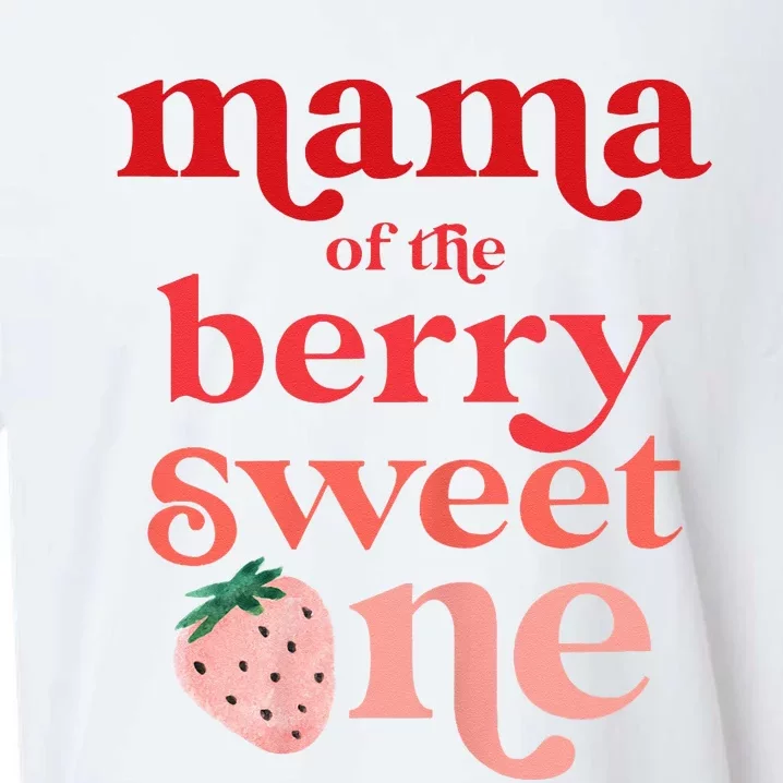 Mama Of The Berry Sweet One Strawberry First Birthday 1st Sueded Cloud Jersey T-Shirt