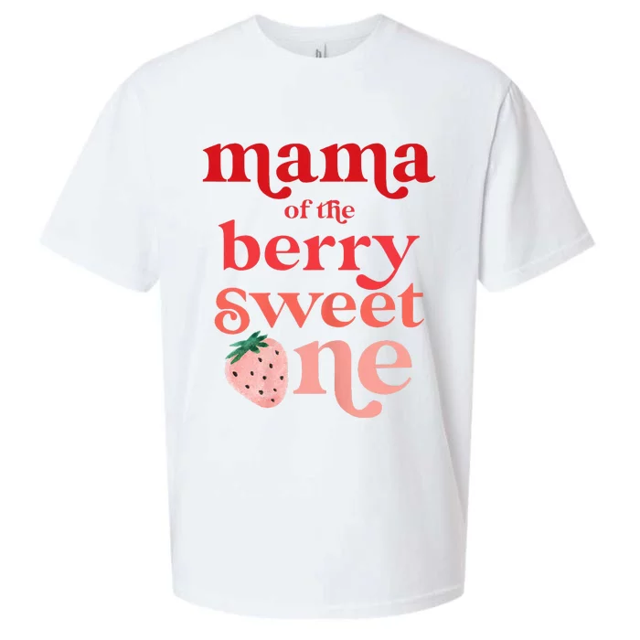 Mama Of The Berry Sweet One Strawberry First Birthday 1st Sueded Cloud Jersey T-Shirt