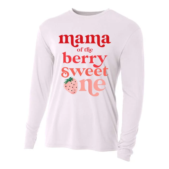 Mama Of The Berry Sweet One Strawberry First Birthday 1st Cooling Performance Long Sleeve Crew