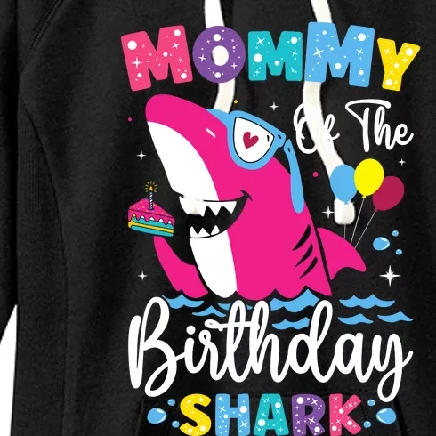 Mommy Of The Shark Birthday Mom Matching Family Women's Fleece Hoodie