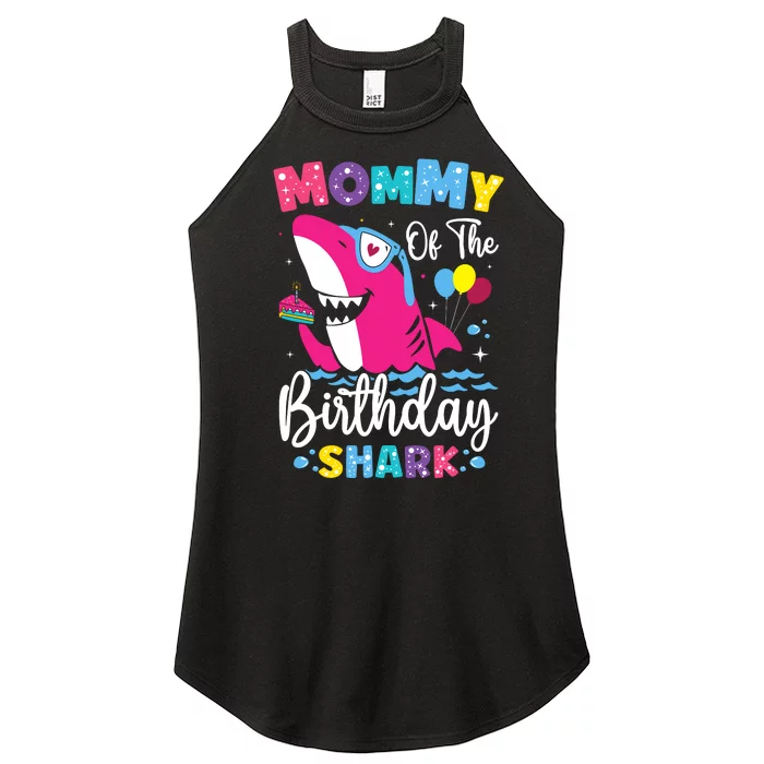 Mommy Of The Shark Birthday Mom Matching Family Women’s Perfect Tri Rocker Tank