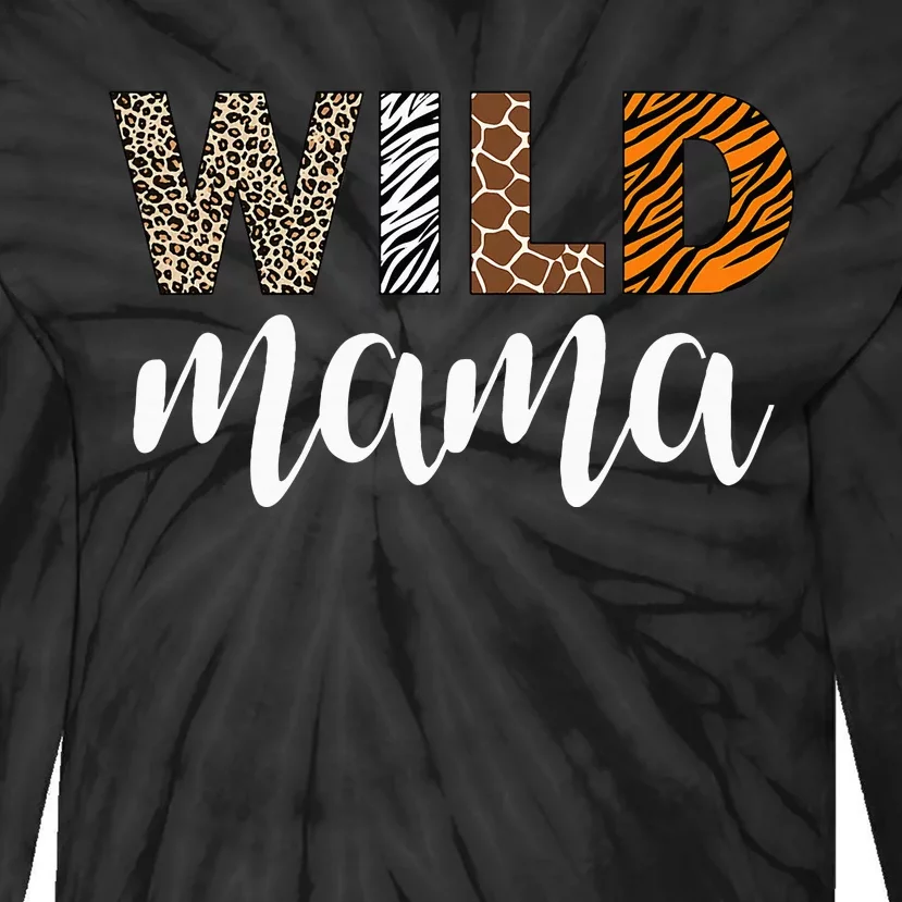 Mama Of The Wild One Zoo Birthday Tie-Dye Long Sleeve Shirt