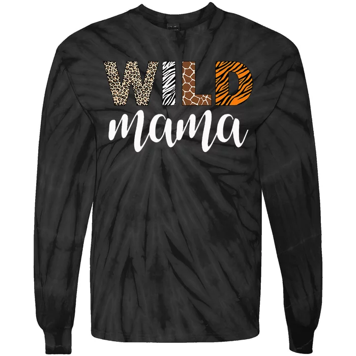 Mama Of The Wild One Zoo Birthday Tie-Dye Long Sleeve Shirt