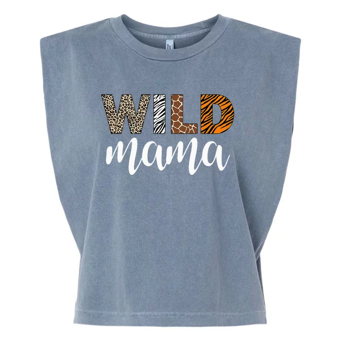 Mama Of The Wild One Zoo Birthday Garment-Dyed Women's Muscle Tee