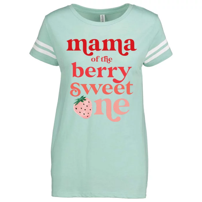 Mama of the Berry Sweet One Strawberry First Birthday 1st Enza Ladies Jersey Football T-Shirt