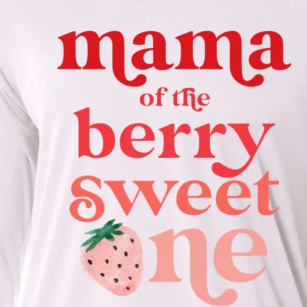 Mama of the Berry Sweet One Strawberry First Birthday 1st Cooling Performance Long Sleeve Crew