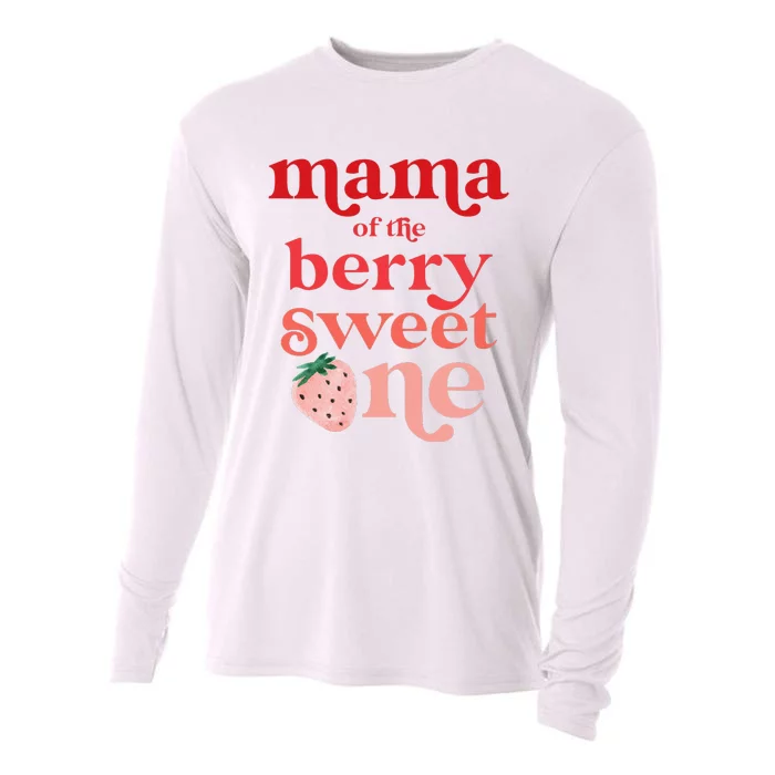 Mama of the Berry Sweet One Strawberry First Birthday 1st Cooling Performance Long Sleeve Crew