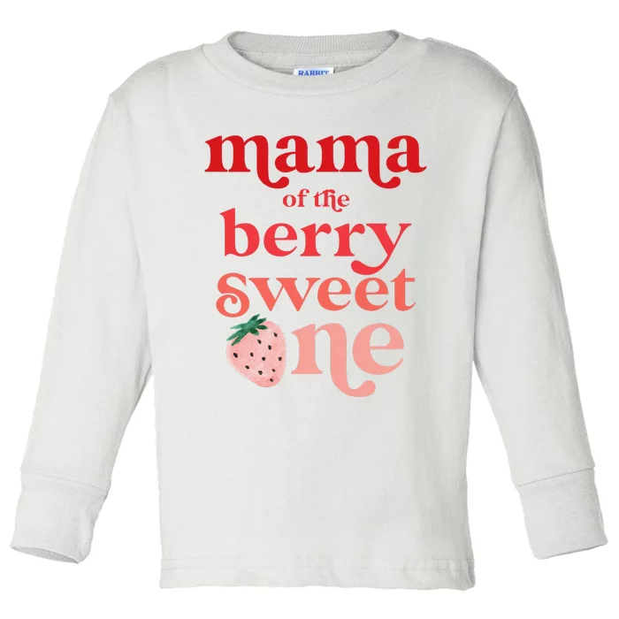 Mama of the Berry Sweet One Strawberry First Birthday 1st Toddler Long Sleeve Shirt