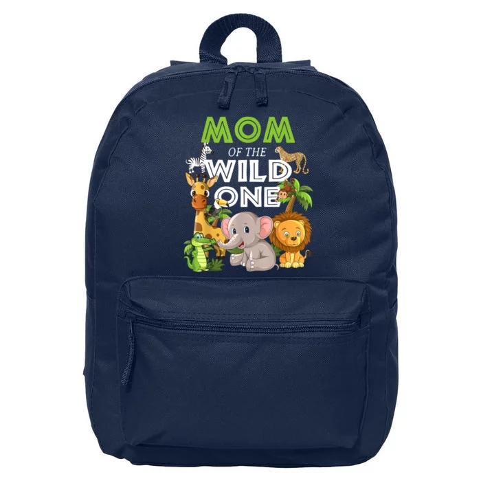 Mom Of The Wild One Zoo Birthday Safari Jungle Animal 16 in Basic Backpack